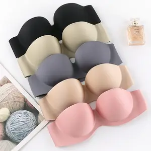 Ninabobo BR082 BH Busa Wanita Warna Polos Seamless Invisible Tanpa Tali Seksi Motif Kait Belakang