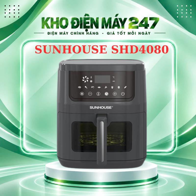 SHD4080 - NỒI CHIÊN KHÔNG DẦU SUNHOUSE CẢM ỨNG - HÀNG CHÍNH HÃNG