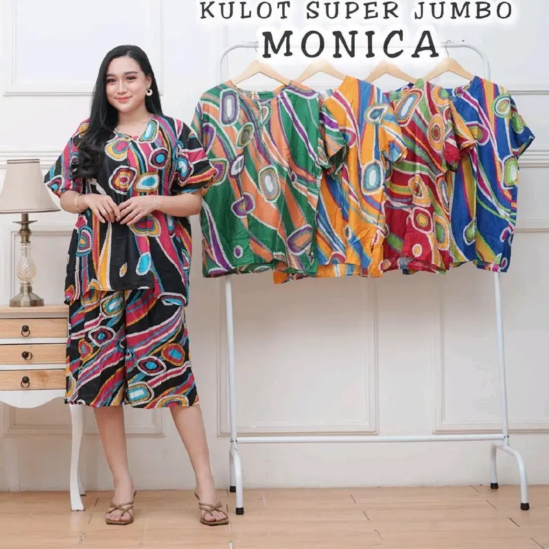 [Paket Hemat] Kulot Jumbo / Setelan Pendek / Piyama / Baju Tidur ld 130 bahan Rayon Santung 1