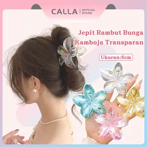 Calla Jepit Rambut Bunga  / Jepit Rambut Transparan Berwarna-warni 8 CM / Jepit Rambut Akrilik Liburan Tepi Laut Plastik Clips Klip