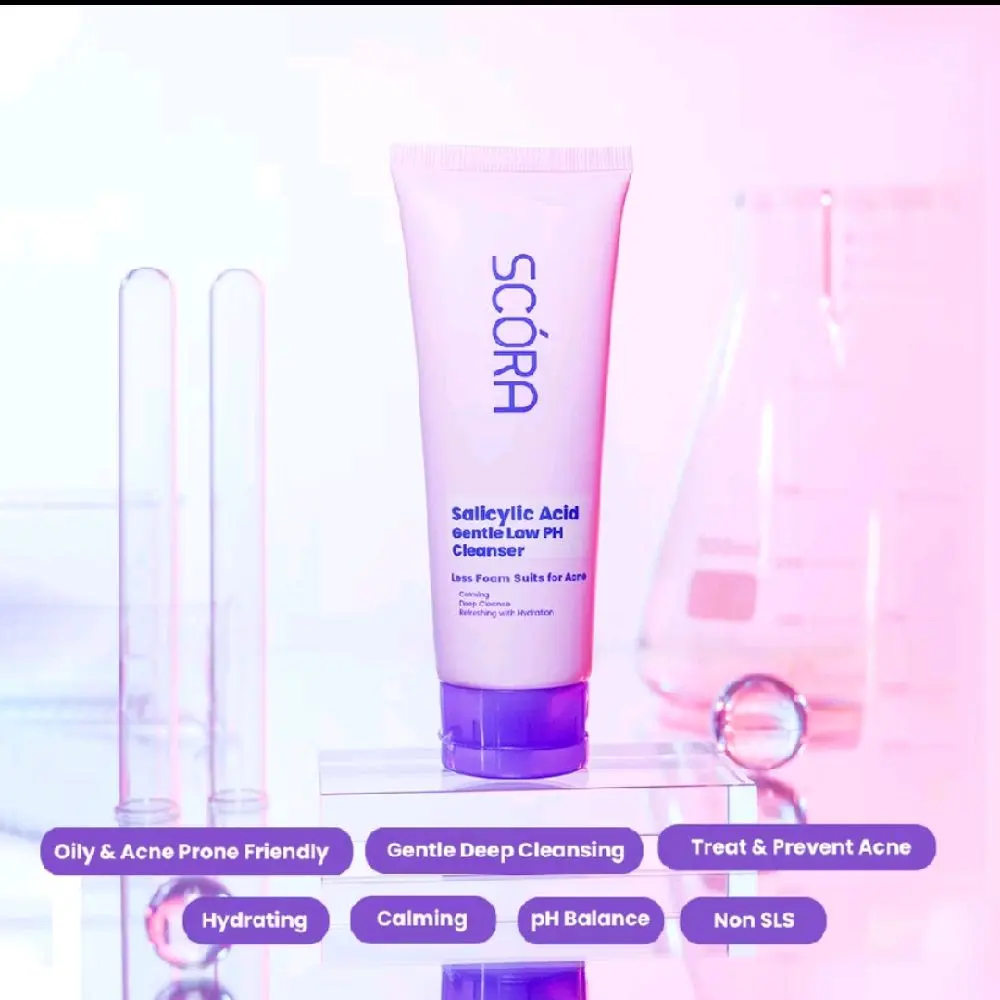 [READY] SCORA 1% Salicylic Acid Gentle Low pH Cleanser 100ml Sabun Cuci Muka Oily Acne Prone Skin Friendly
