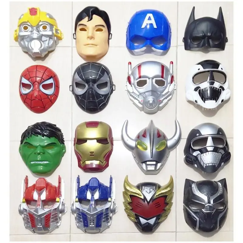 Topeng superhero Ultraman / Spiderman / Ironman / Hulk untuk anak-anak diatas 3thn COD