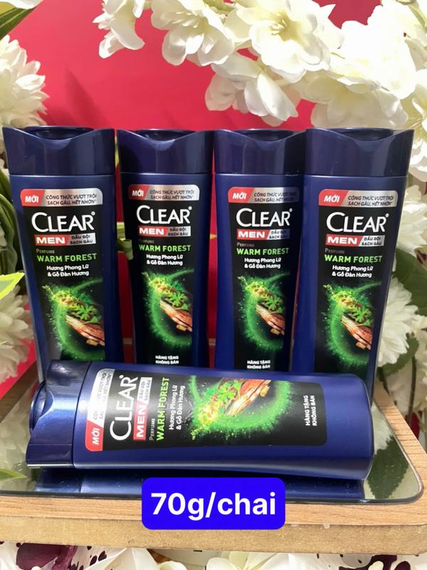 Combo 5 Chai Dầu Gội C lear Men Sạch Gàu , Hết Nhờn ( Hương Phong Lữ Và Gỗ Đàn Hương) 70GAM/CHAI Hàng Khuyến Mãi