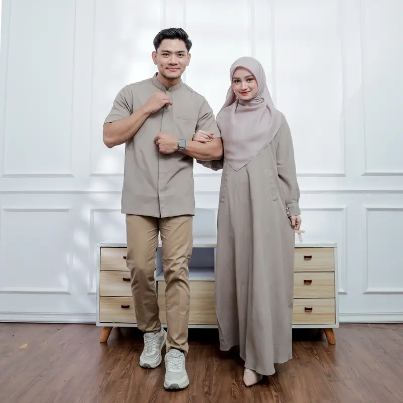 DAFF HIJAB | Selaras Sarimbit Series 1 | Couple Family Set | Sarimbit Lebaran Baju Crinkle 2