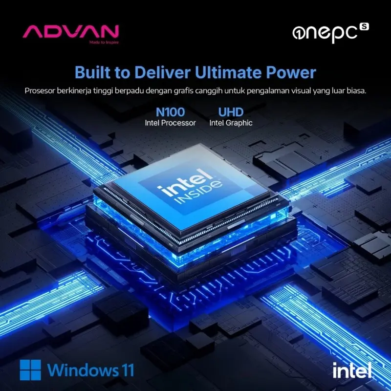 Advan All In One PC AIO One PC S Intel N100 4GB/128GB Windows 11 Original 6