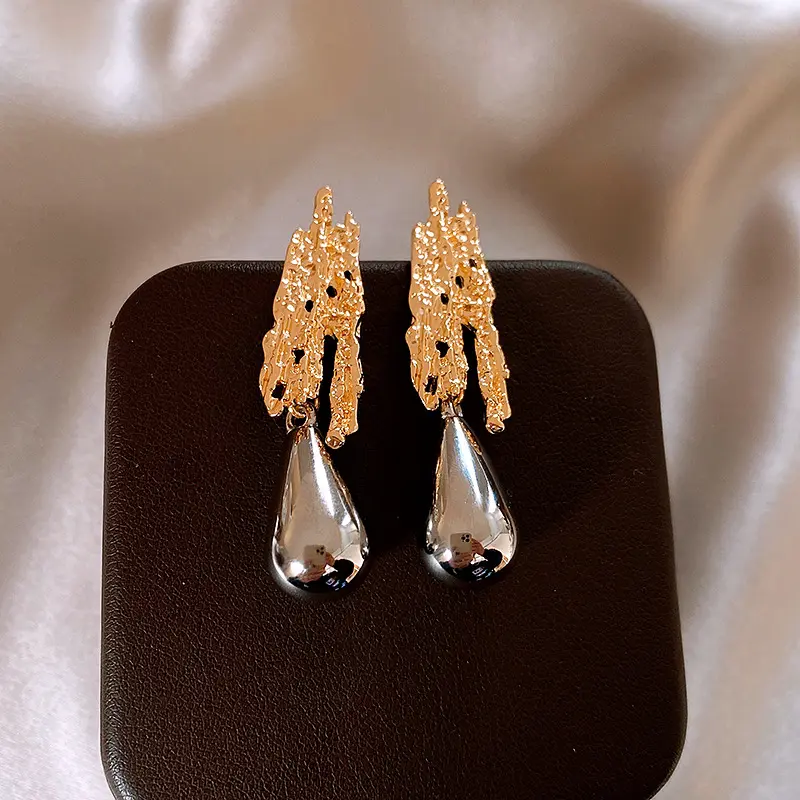 BESS STUDIO anting juntai silver anting panjang titanium earrings anti karat eropa vintage 5