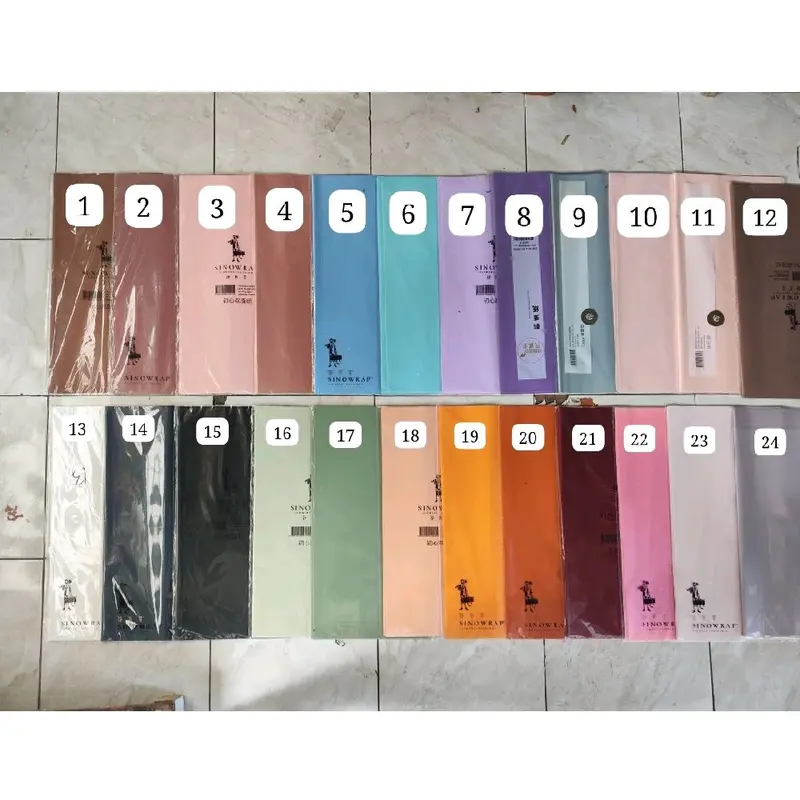 20 Lembar Kertas Cellophane Polos - Solid Cellophane Merk Sinowrap