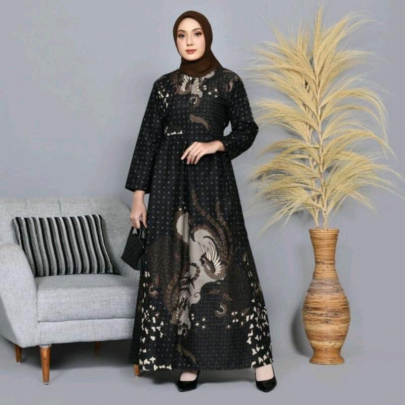 Gamis Batik Abaya Syari / Motif Batik Terbaru Muslim Wanita 8