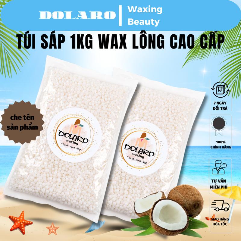 Túi 1kg sáp wax tẩy lông cao cấp DOLAROWAXING, kem tẩy lông siêu bám lông chuyên wax nách, bikini, body tặng que gỗ che tên - Cạo Râu Nữ Women