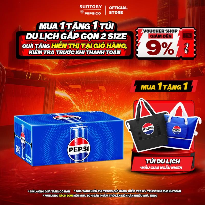 [DEAL SỐC] Thùng 24 Lon Nước Ngọt Giải Khát Có Gaz Pepsi (320ml hoặc 350ml/lon)