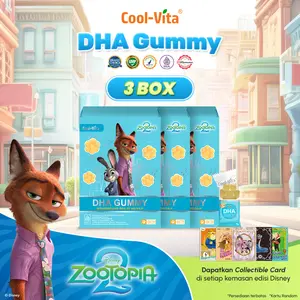 Coolvita Disney Edition - 3 Box DHA / 3 BOX Collagen Gummy – Nutrisi Otak Aktif & Kreatif, Dukung Imajinasi & Energi Si Kecil | Vitamin Anak Lezat | Original