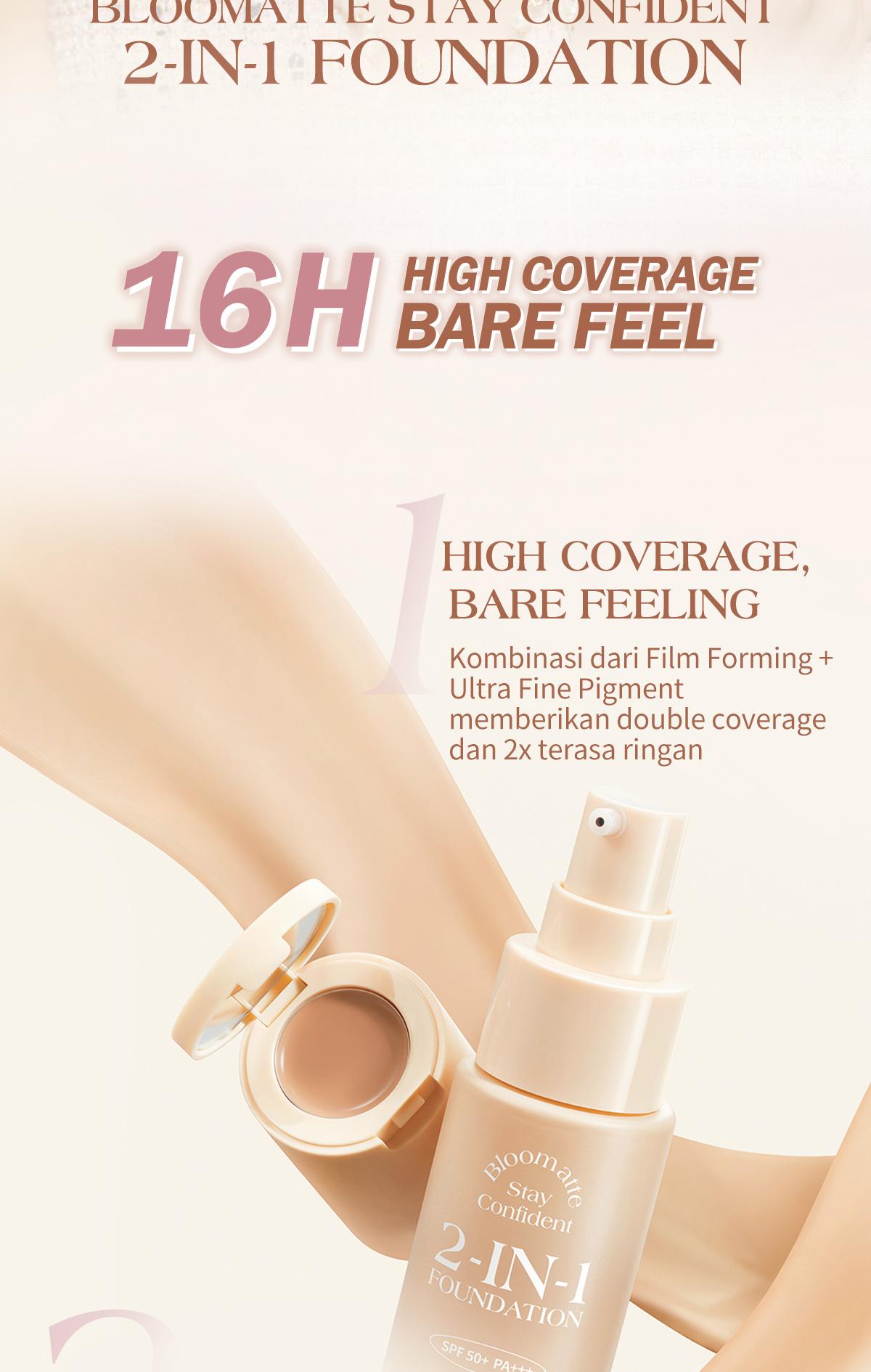 BNB barenbliss Bloomatte Stay Confident 2-in-1 Foundation | Foundation & Concealer, Tahan Lama 16 Jam, Waterproof & Sweatproof, Natural-Matte Finish, SPF 50 PA+++ BNB barenbliss Bloomatte Stay Confident 2-in-1 Foundation | Foundation & Concealer, Tahan Lama 16 Jam, Waterproof & Sweatproof, Natural-Matte Finish, SPF 50 PA+++