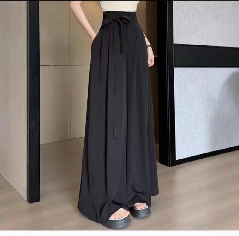 Quần Suông nữ cột nơ Bigsize 40-75kg cách điệu chất ruby cao cấp- -Mã 18