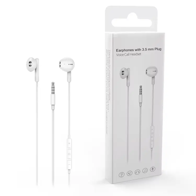 Earphones  wholesale Wired earphone with mic for mobile phones 3.5mm hifi sound quality stereo earbuds headset for Samsung