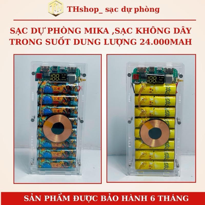 Sạc dự phòng trong suốt DIY 24.000mAh  - sac khong dây -  sạc nhanh 22.5w - 4 cổng sạc thoải mái sạc nhiều thiết bị cùng lúc - thiết kế trong suốt - tích hợp đèn Led hiển thị Pin Dự Phòng 5
