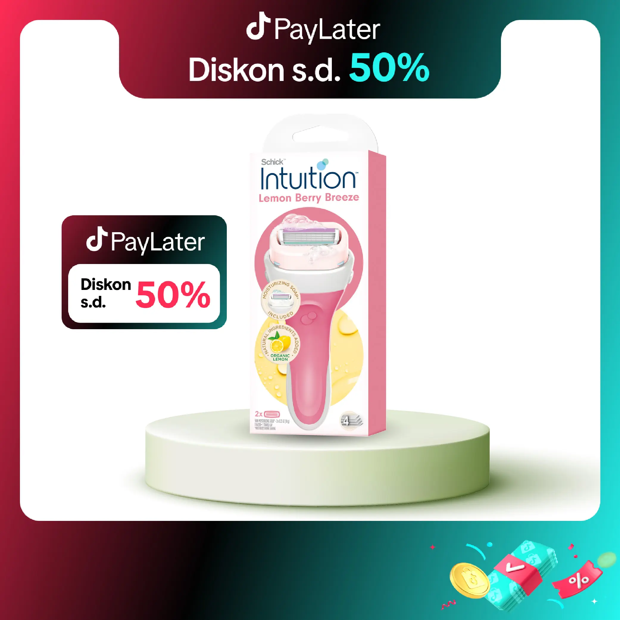 Schick Intuition Kit Lemon Berry Breeze Razor Alat Cukur