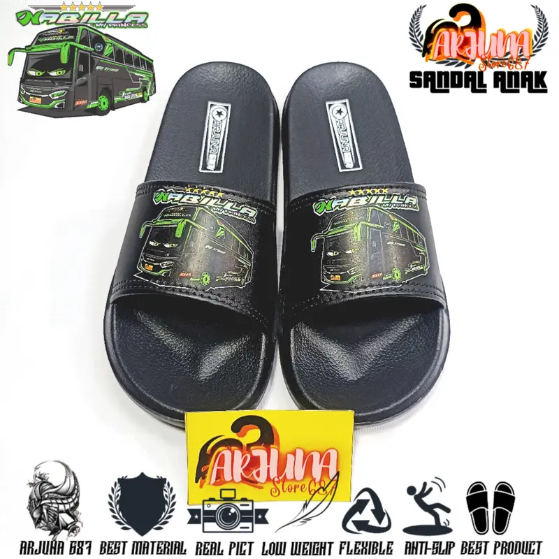 ARJUNA 687 - NABILLA QQ TRANS Sandal Selop Anak Laki Bus Mania Bahan Karet Ringan & Fleksibel 2