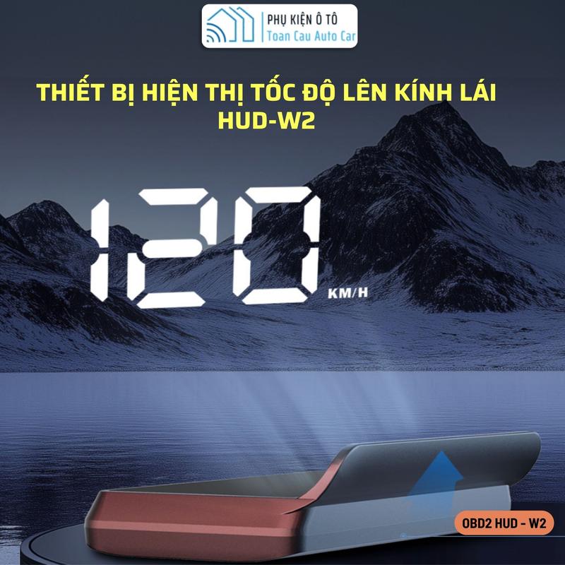 Bộ Hiện Thị Tốc Độ HUD W2, Hiển Thị Tốc Độ Lên Kính Lái Xe Ôtô, Hiển Thị Cảnh…