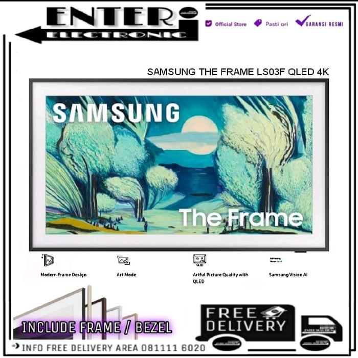 Gambar SAMSUNG QA50LS03FAKXXD - QLED 4K THE FRAME ART MODE SMART TV 50 INCH AI VISION  DOLBY ATMOS 50LS03D QA50LS03D dari Enter Electronic Kota Tangerang Selatan Tokopedia