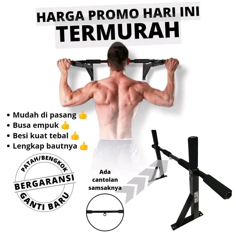 Pull Up Bar 6 Grip Gantungan Samsak Alat olahraga outdoor