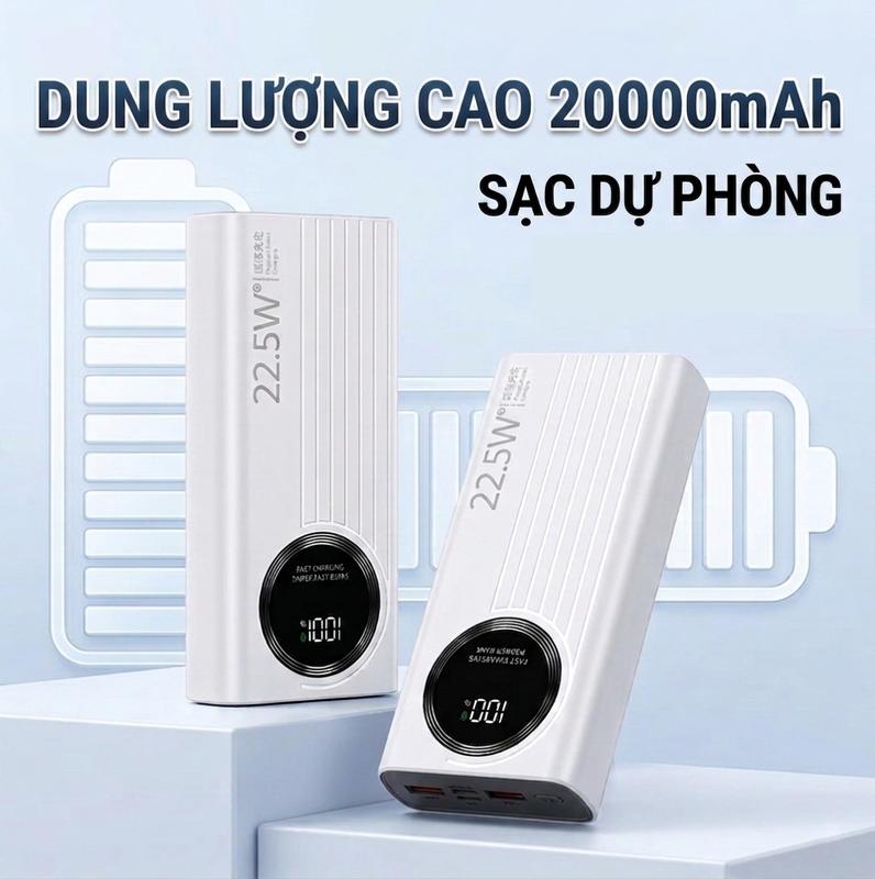 【Phiên bản nổ 50000mAh】 của chính 22.5W sạc nhanh nhất 20000 mAh công suất cao…