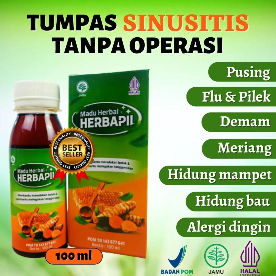 MADU HERBAPIL MADU BATUK PILEK ASLI ORIGINAL 100% TERBAIK