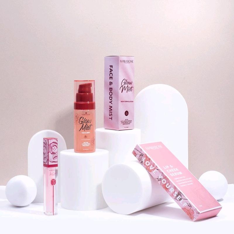  Mawarose Cosmetics | Lip cheek serum | Glow mist | Lip plumper | Lipmatte 