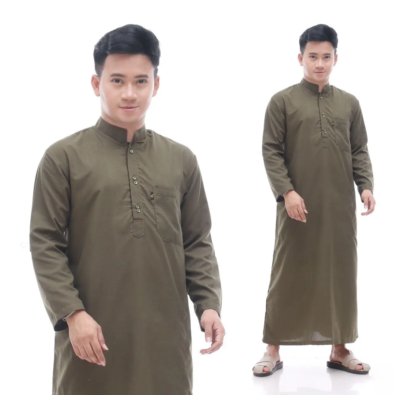 jubah pria lengan panjang gamis pria dewasa jubah polos size M L XL