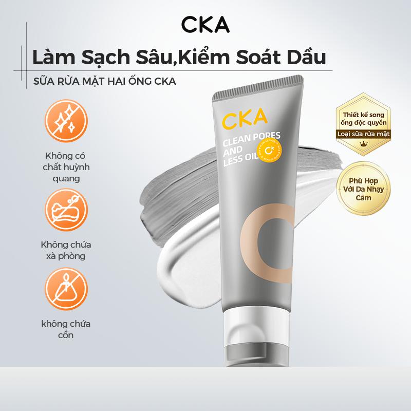 【KOL CKA Amino Acid Double Tube Sữa rửa mặt Kiểm soát dầu Dưỡng ẩm Sữa rửa mặt Làm sạch lỗ chân lông cho nam và nữ,Tẩy Trang,Massage, Làm Đẹp Da + [Quà tặng miễn phí] Xịt dưỡng ẩm kiểm soát dầu*1