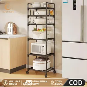 COD  Rak Dapur Rak Penyimpanan Serbaguna Dapur 6 Susun Dengan Roda Rak Dapur Serbaguna Ruang Tamu kamar mandi Sepatu Rak Gudang Rak Oven Rak Microwave