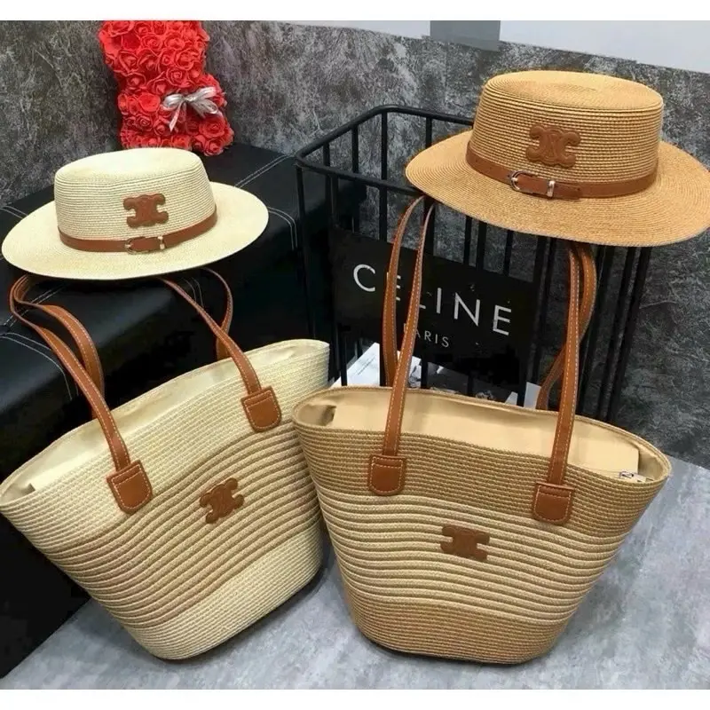 COMBO MŨ VÀ TÚI hình chữ X siêu sang đi biển,đi làm (có tách rời mũ và túi) 5