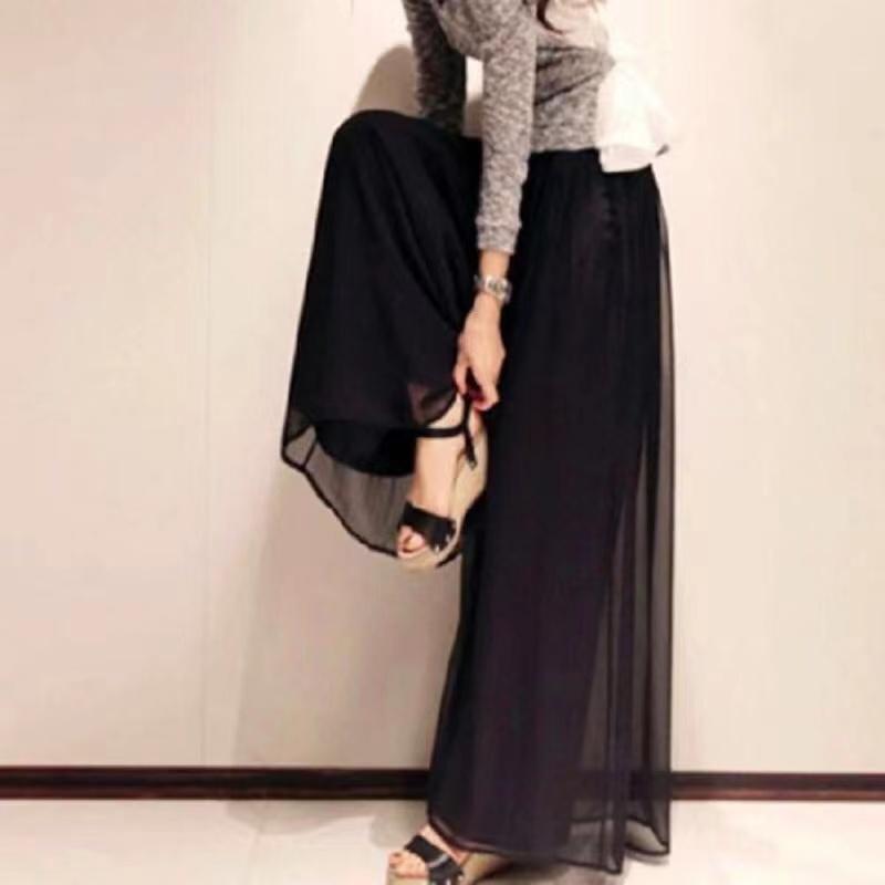 Product Introduction of Quần Ống Rộng Dài Cho Nữ, Quần Voan Muslimah Dáng Rộng, Cạp Cao, Đen Và Trắng 32