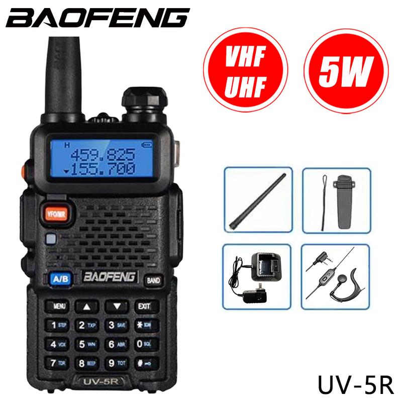 Bộ đàm Baofeng UV 5R 5W Bộ đàm VHF / UHF 128 CH Đài phát thanh hai chiều băng tần kép chính hãng