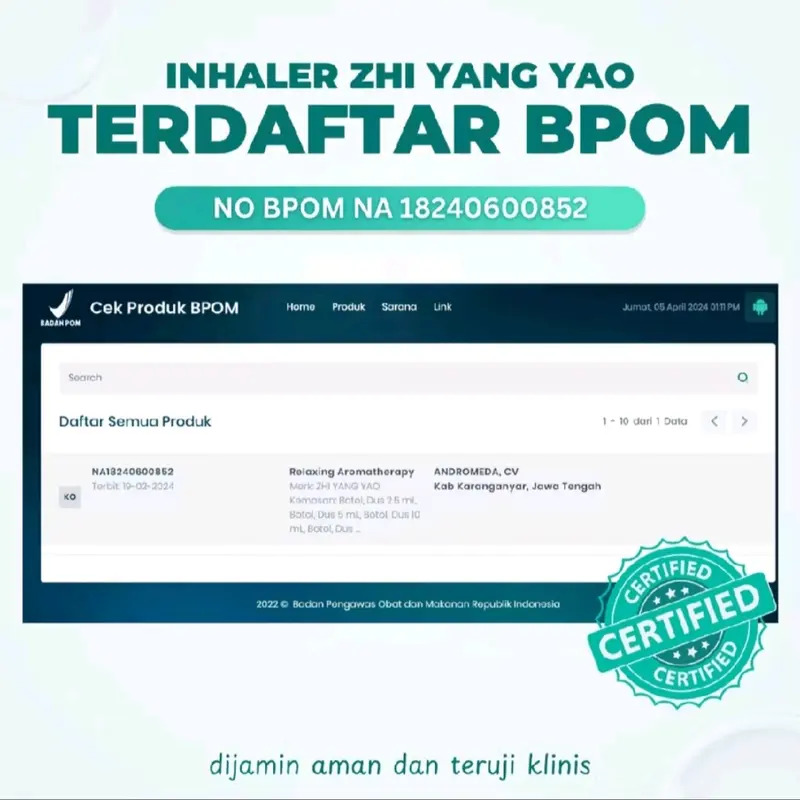 BISA COD - Zhi Yang Yao - Inhaler Vertigo Pusing Berputar Herbal Alami Aromaterapi obat  nafas 5