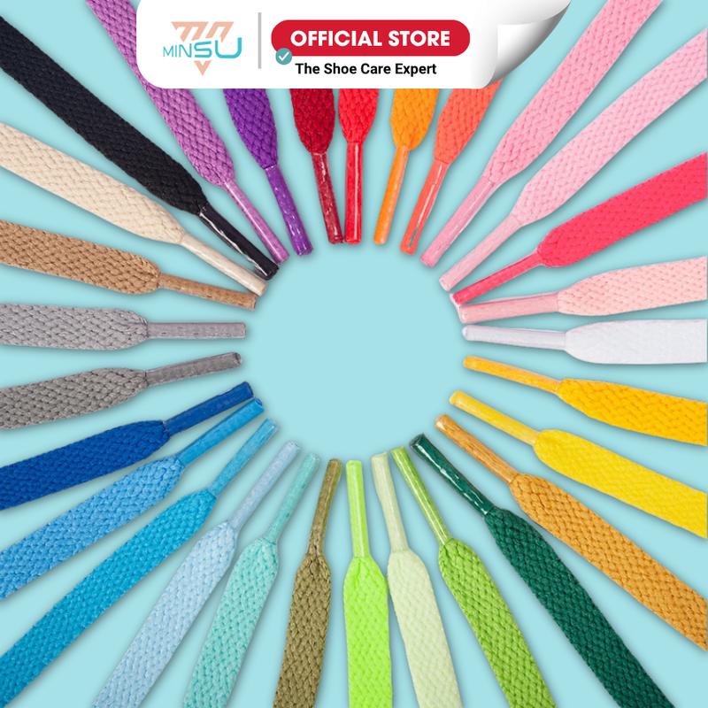 Dây Giày Thể Thao Sneaker Dẹp Chính Hãng MINSU M0202 120cm Đủ Màu Siêu Bền Lựa Chọn ShoeLaces Dẹt Cho Phụ Kiện Giày