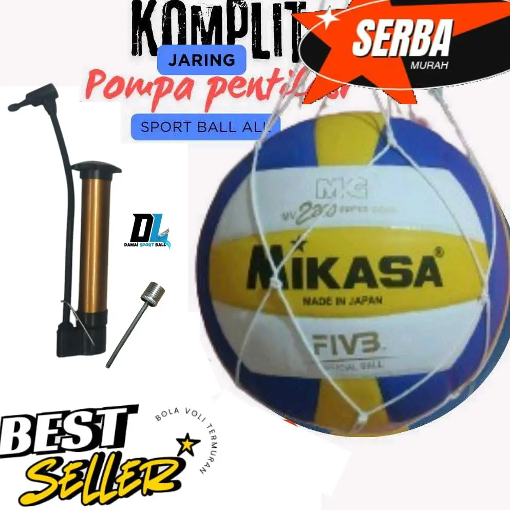 Bola voli mgsupergold paket komplit jaring pentilasi pompa Ball volly murah berkualitas Volley Outdoor Olahraga geng gaman