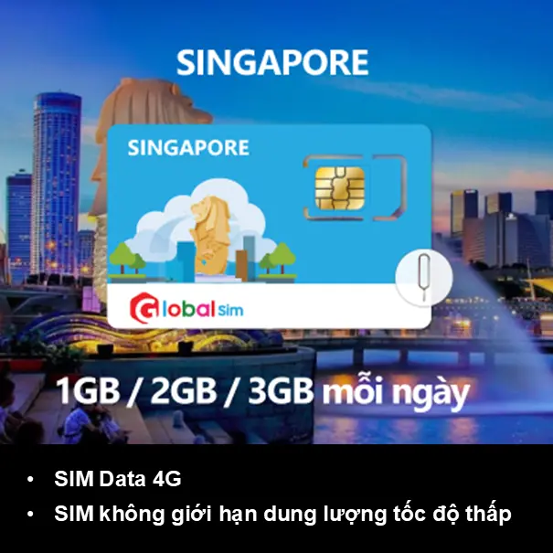[GLOBALSIM] SIM 4G Singapore - Gói theo ngày - Không giới hạn data