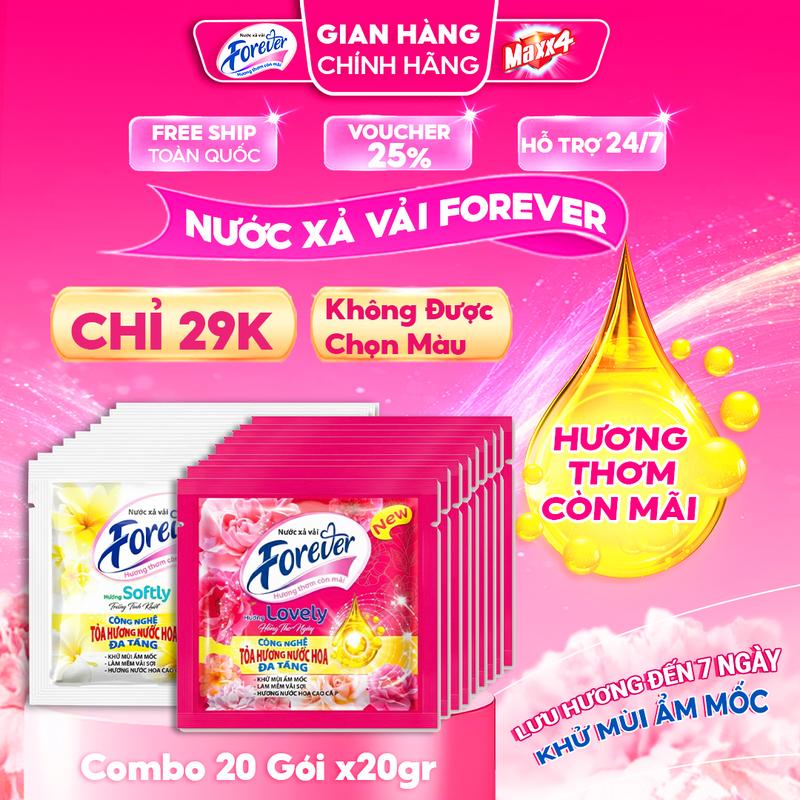 Combo 20 Gói Nước Xả Vải Forever 20g Hương Nước Hoa Cao Cấp Lưu Hương Đến 7 Ngày