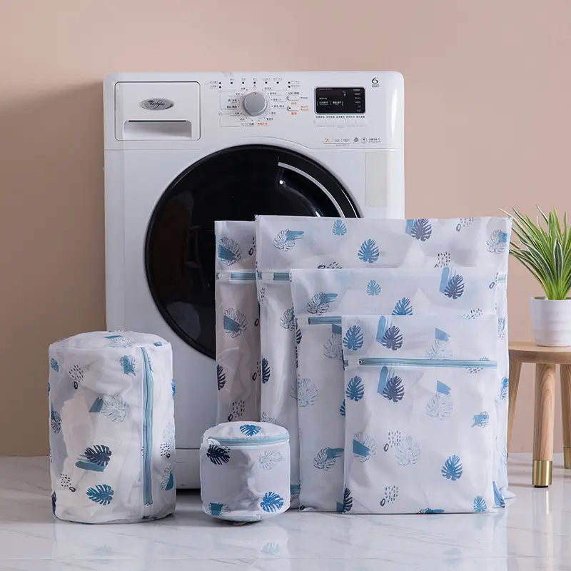 Laundry Bag Fine Mesh Cute Printted Washing Bags For Washing Machine Clothes Organizer Underwear Bra Clean Basket Multiple Sizes