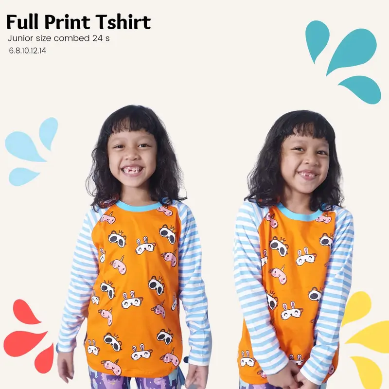 KAOS ANAK LENGAN PANJANG KARAKTER LENGAN GARIS 6