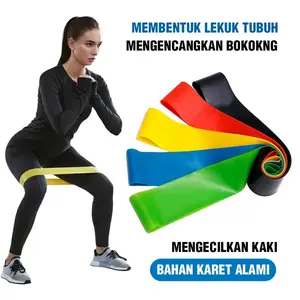 Resistence Long Band Yoga Pull Up Stretch Power Gym Fitness Karet Letex Polos Elastis