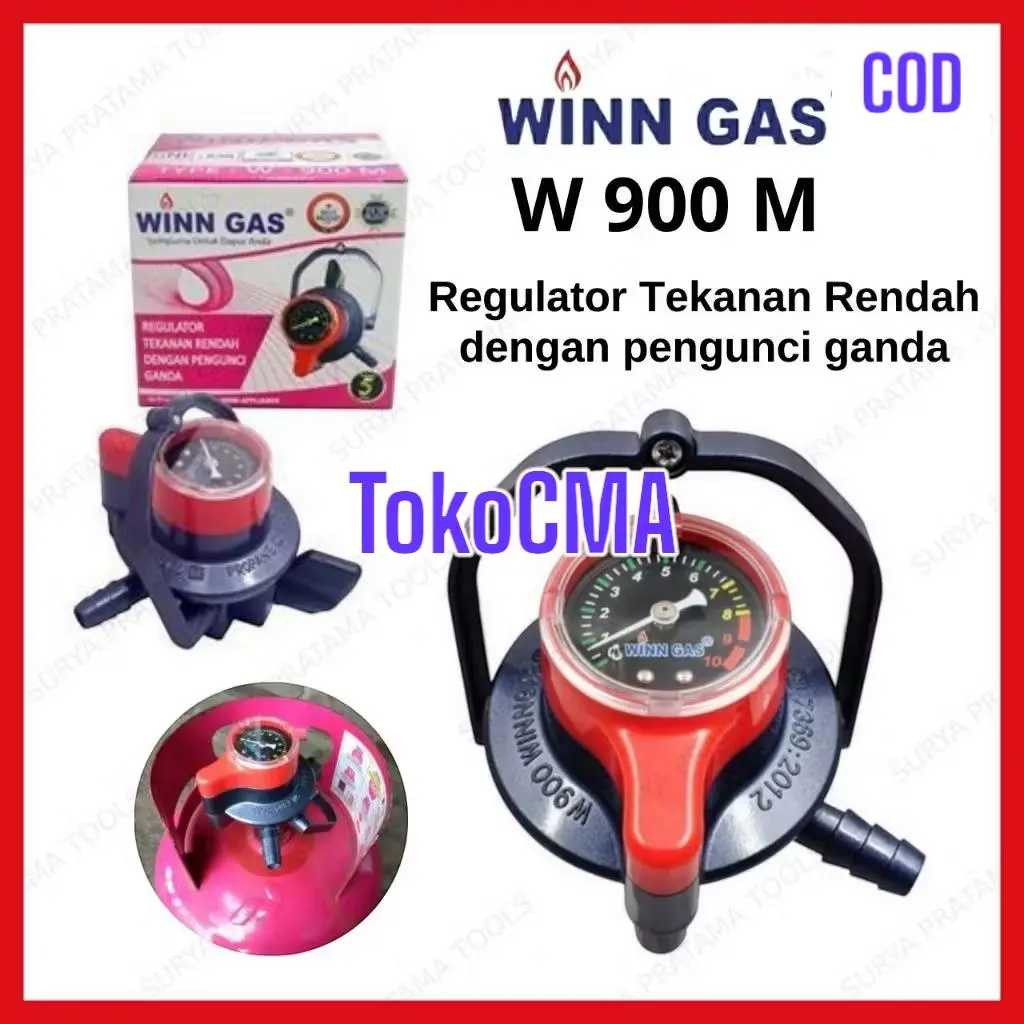 Kepala Gas Regulator/Kompor Gas+Meter Winn Gass W-900 M Tekanan Rendah
