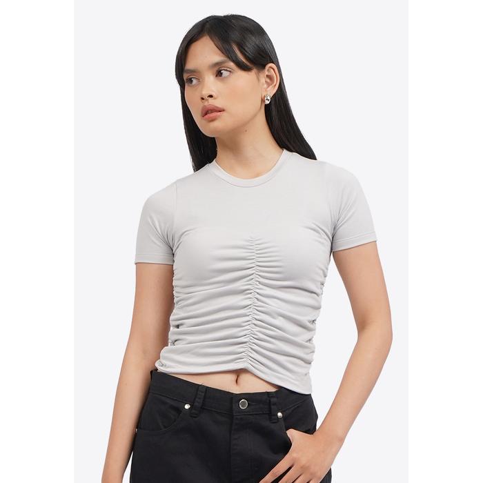 Gambar COLORBOX Short Sleeve Corset Details Top I-TSKFCT225G008 Grey - GREY, S dari Colorbox Indonesia Kota Bekasi Tokopedia