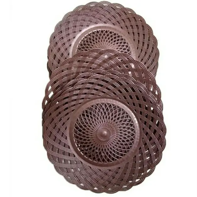 PAKET 36 PCS - PIRING ROTAN PLASTIK / PIRING ROTAN MURAH Makan 2