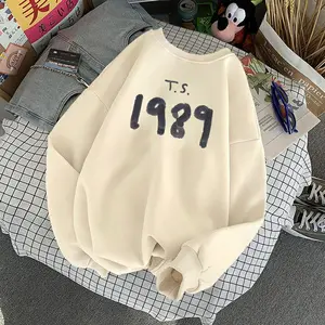 Dinafshn - Sweater Wanita Crew Neck 1989 Korean Style Sweater Oblong Wanita