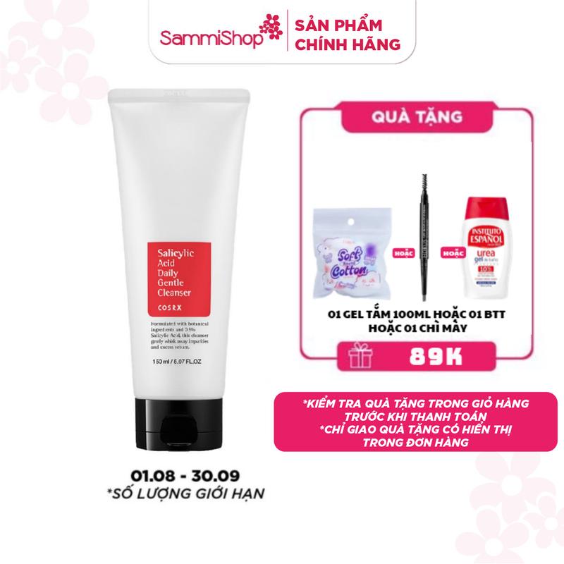 COSRX Sữa rửa mặt Salicylic Acid Daily Gentle Cleanser 150ml