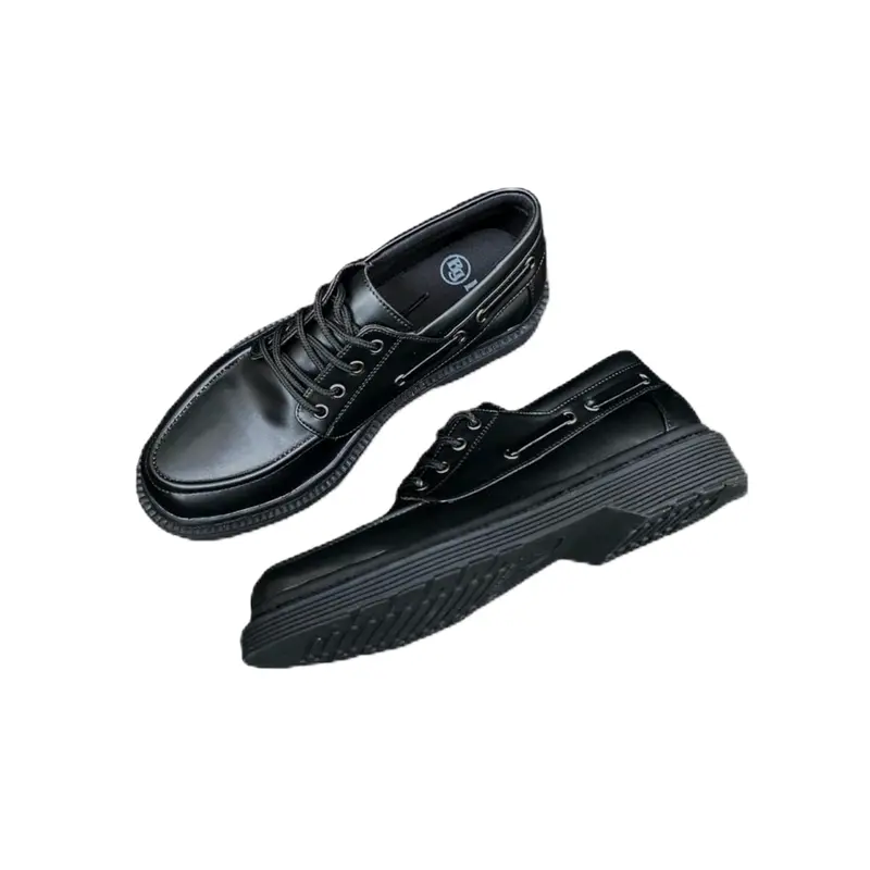 Sepatu Pantofel Pria/BG 005/Empat hole kerja Skena  Star boy terbaru/Sepatu Dokmart Kulit Sintetis premium Karet Shoes Hitam Black 0