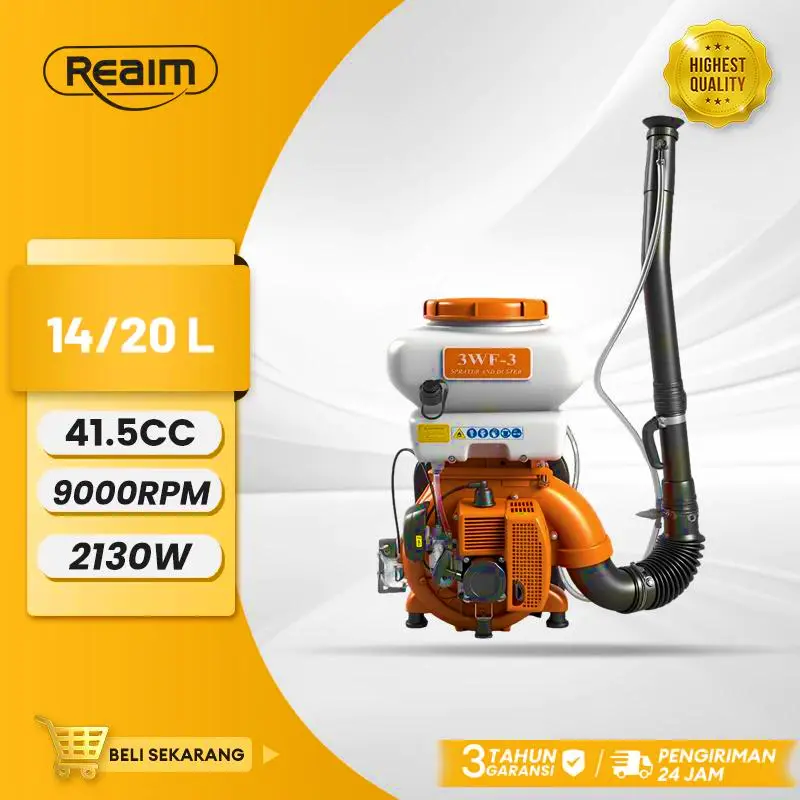 REAIM Sprayer untuk Pertanian Bensin Ransel Penyemprot bensin ransel, penyemprot bubuk, penyebar pupuk bensin, penyebar pupuk, penyemprot pestisida tekanan tinggi, bubuk kering pertanian Cocok Untuk Pertanian Kebun & Disinfeksi