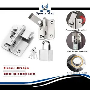 [ BISA COD ] Cantolan grendel pintu Slot Gembok Kunci Pintu Aman Grendel Overpal Jendela Barrel Bolt Selot Jendela Kunci Pintu Grende Anti Karat gerbang geser