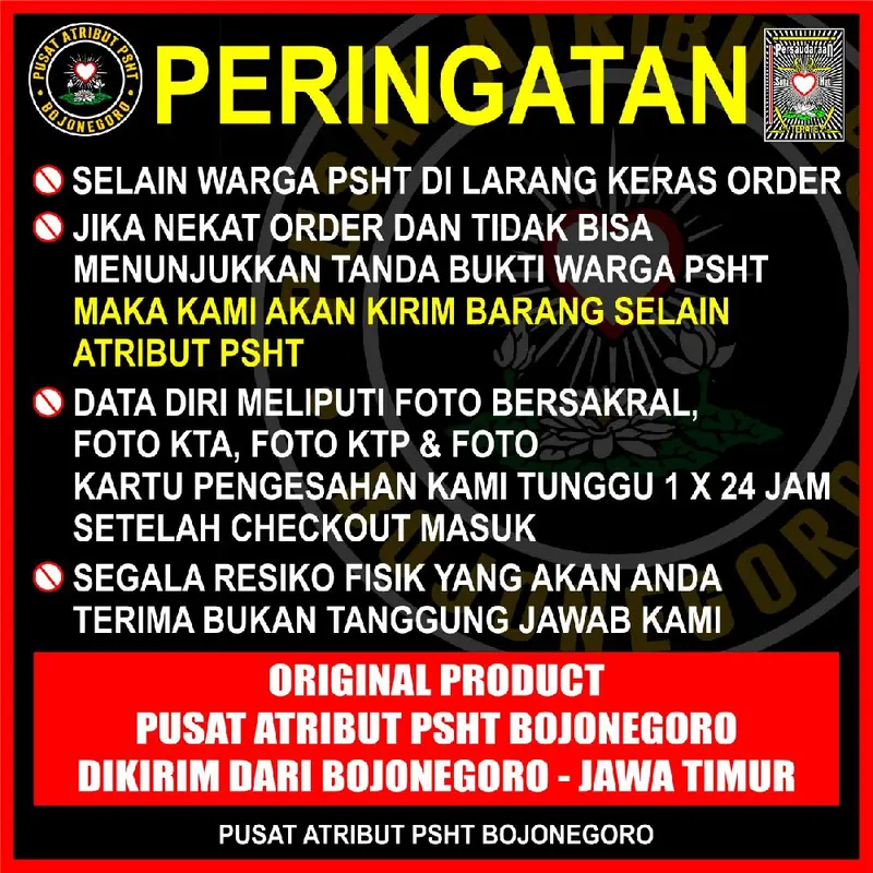 KAOS PSHT PLASTISOL SERDADU BOJONEGORO Katun Combed 30s 2